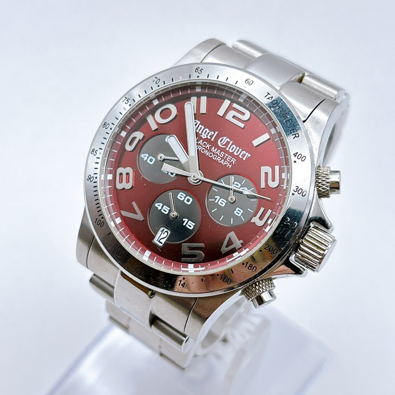 Angel Clover Watch BM41 Black Master Chronograph Stainlesssteal Men’s from Japan