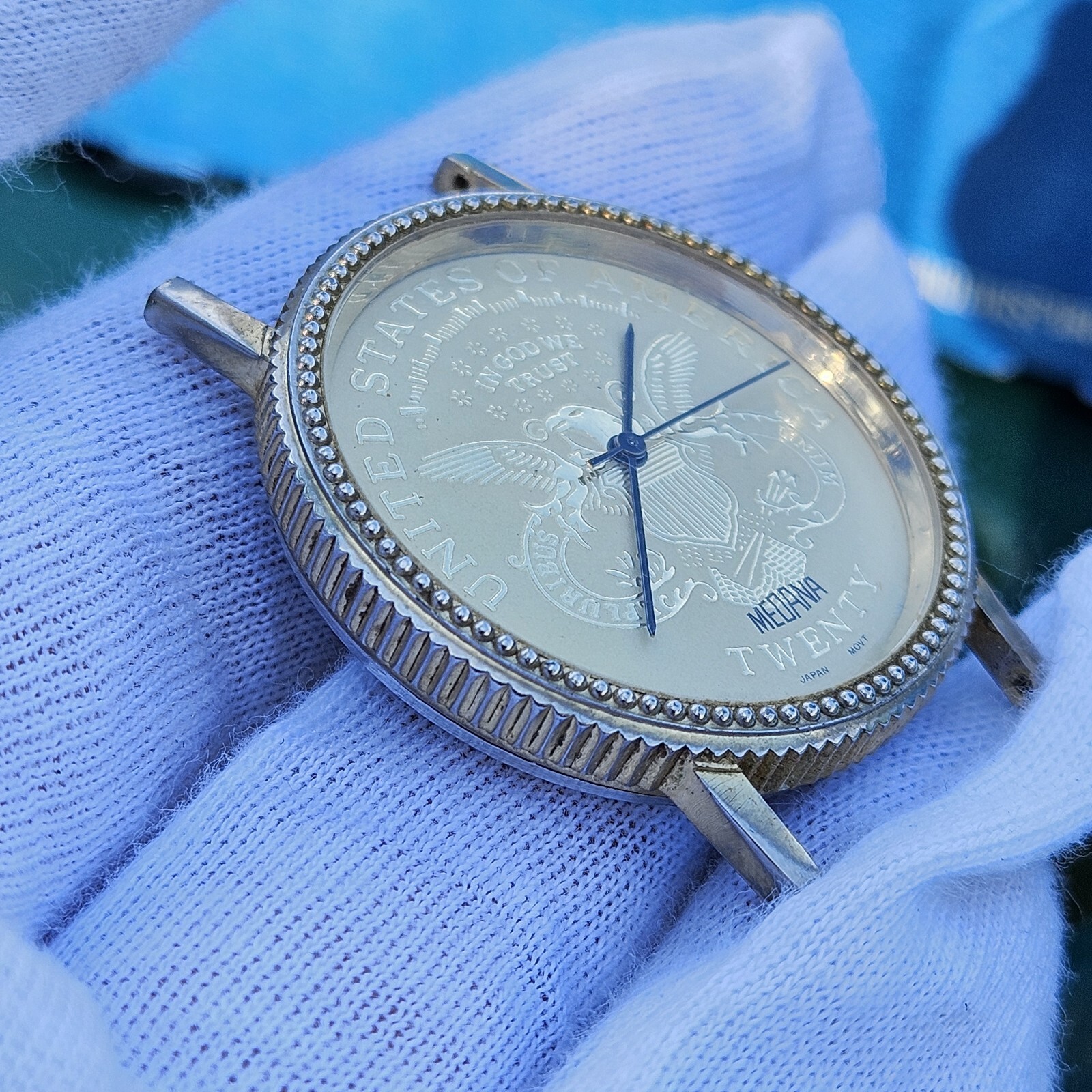 Vintage Medana Wrist Watch United States Of America Rare 20 Coin Style