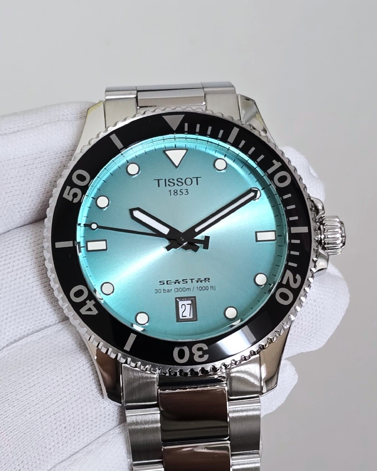 Tissot Seastar 1000 Quartz 40mm Turquoise Dial SS Men’s Watch T120.410.11.091.00