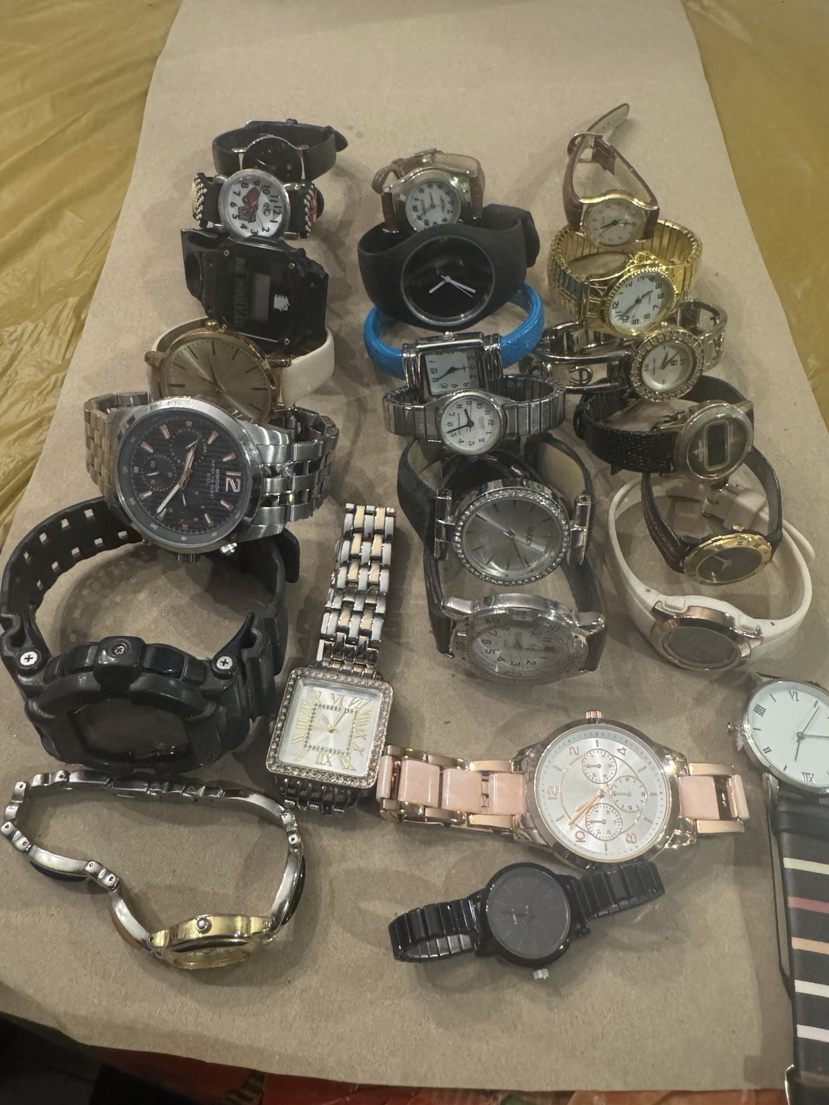 Lot Of 23 Watches ALL SOLD AS IS , Watch Parts Collection Need Batteries Etc