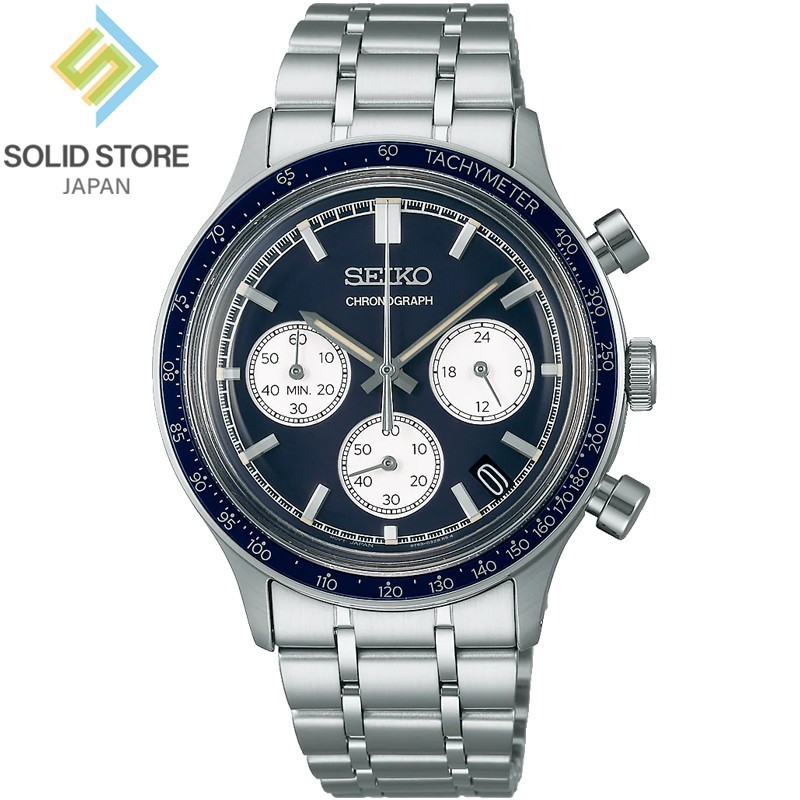 SEIKO SELECTION SBTR053 Chronograph Stainless Steel Quartz Watch Navy 38.7mm