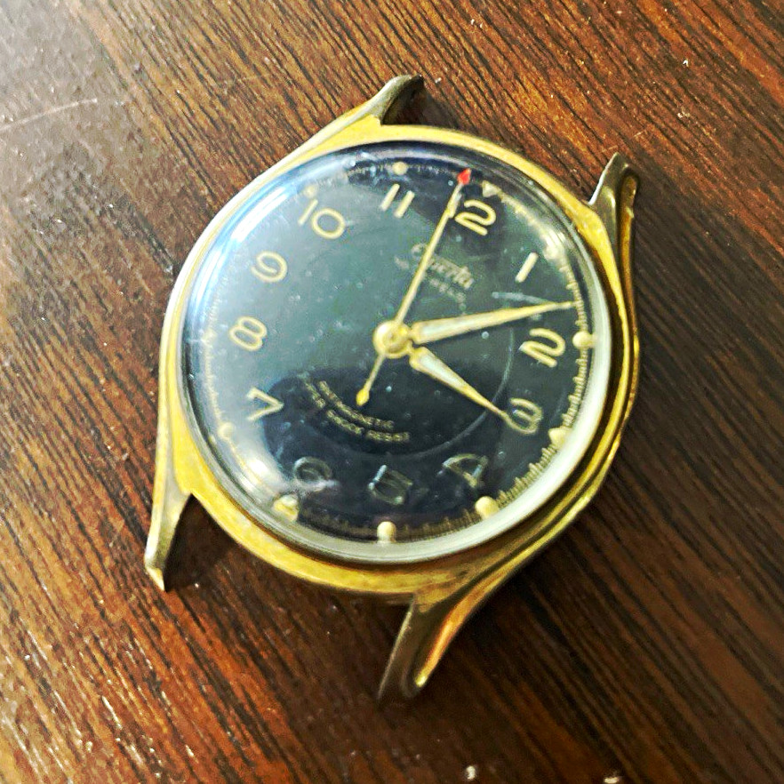 Experta Men’s Manual Mechanical Watch 16J Black Dial Gold Case Arabic HB PARTS