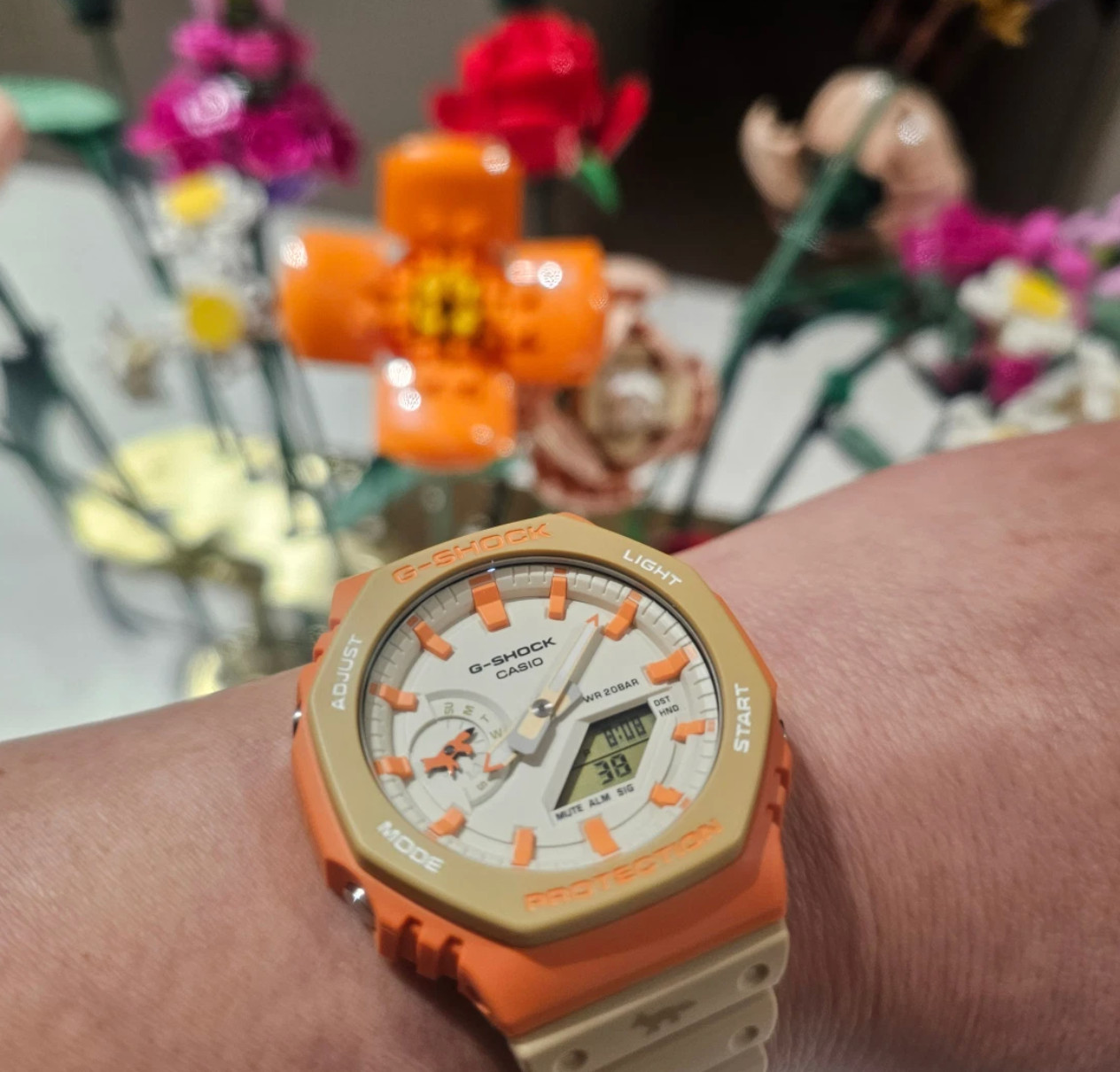 Casio G-Shock x Maison Kitsune GA-2110MK-5A CasiOak Orange Beige Watch New
