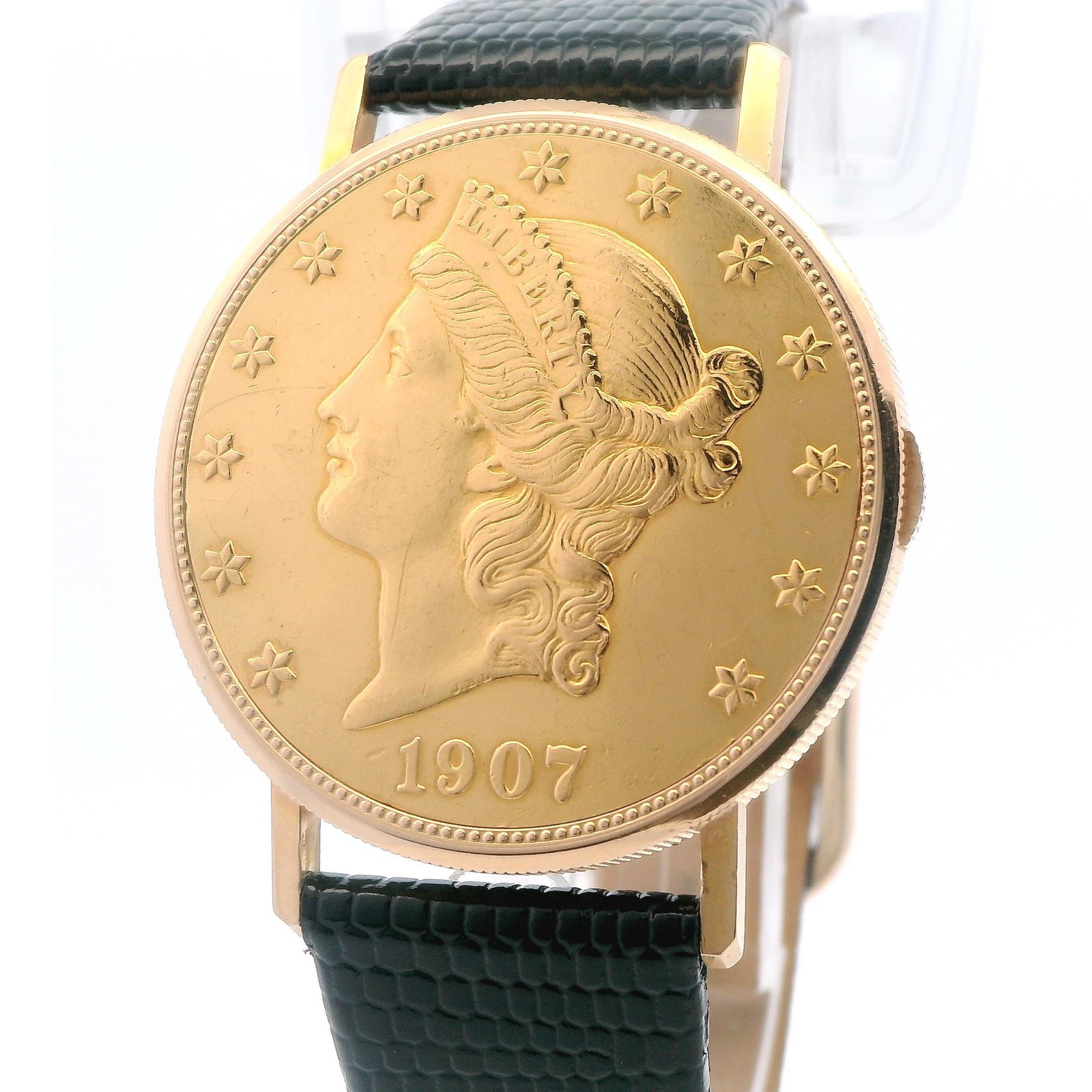 Eska 1907 $20 Liberty Coin Watch 34mm 18k YG