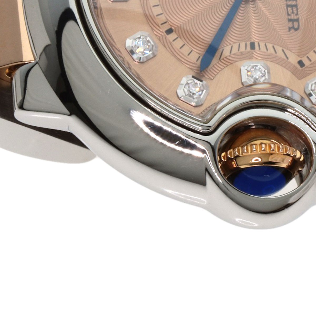 CARTIER Baron Blue 28 11P Diamond Watches WE902052 Stainless Steel/SSxK18PG …