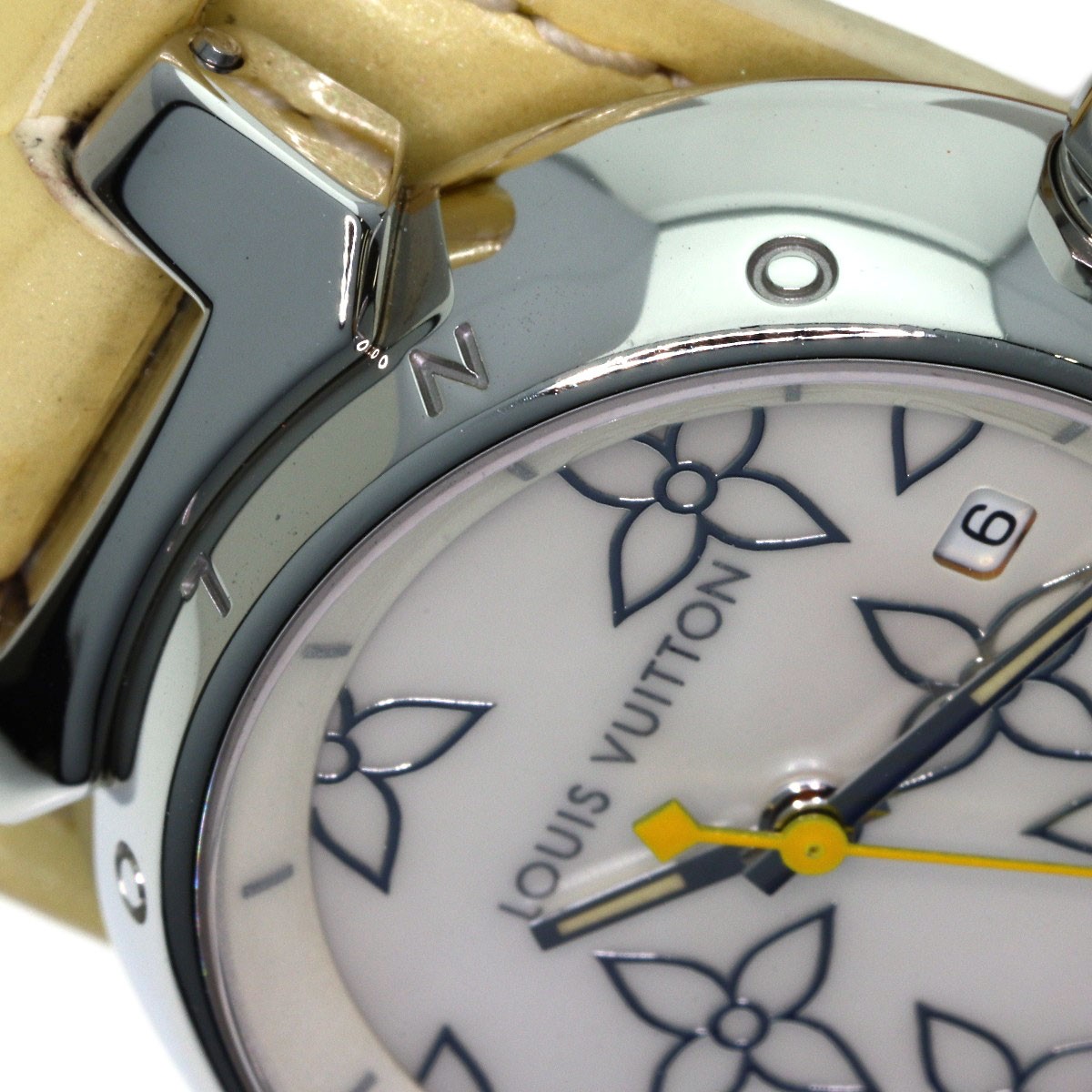 LOUIS VUITTON Tambour Watches Q121C Stainless Steel/Enamel Ladies
