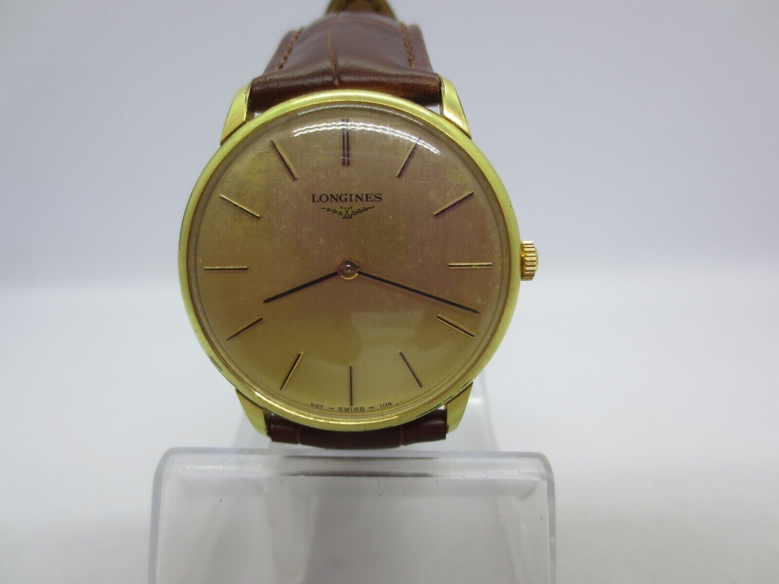 VINTAGE LONGINES L847.4 GOLDPLATED HANDWIND MENS DRESS WATCH