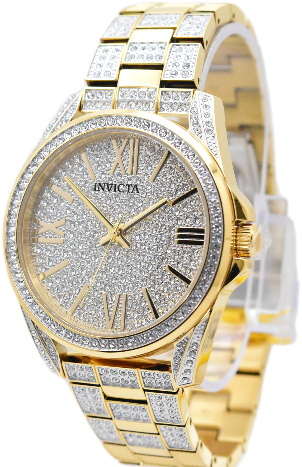 Invicta Celestial Lux Men’s 45mm Gold Pave 476 Crystals Quartz Watch 50297