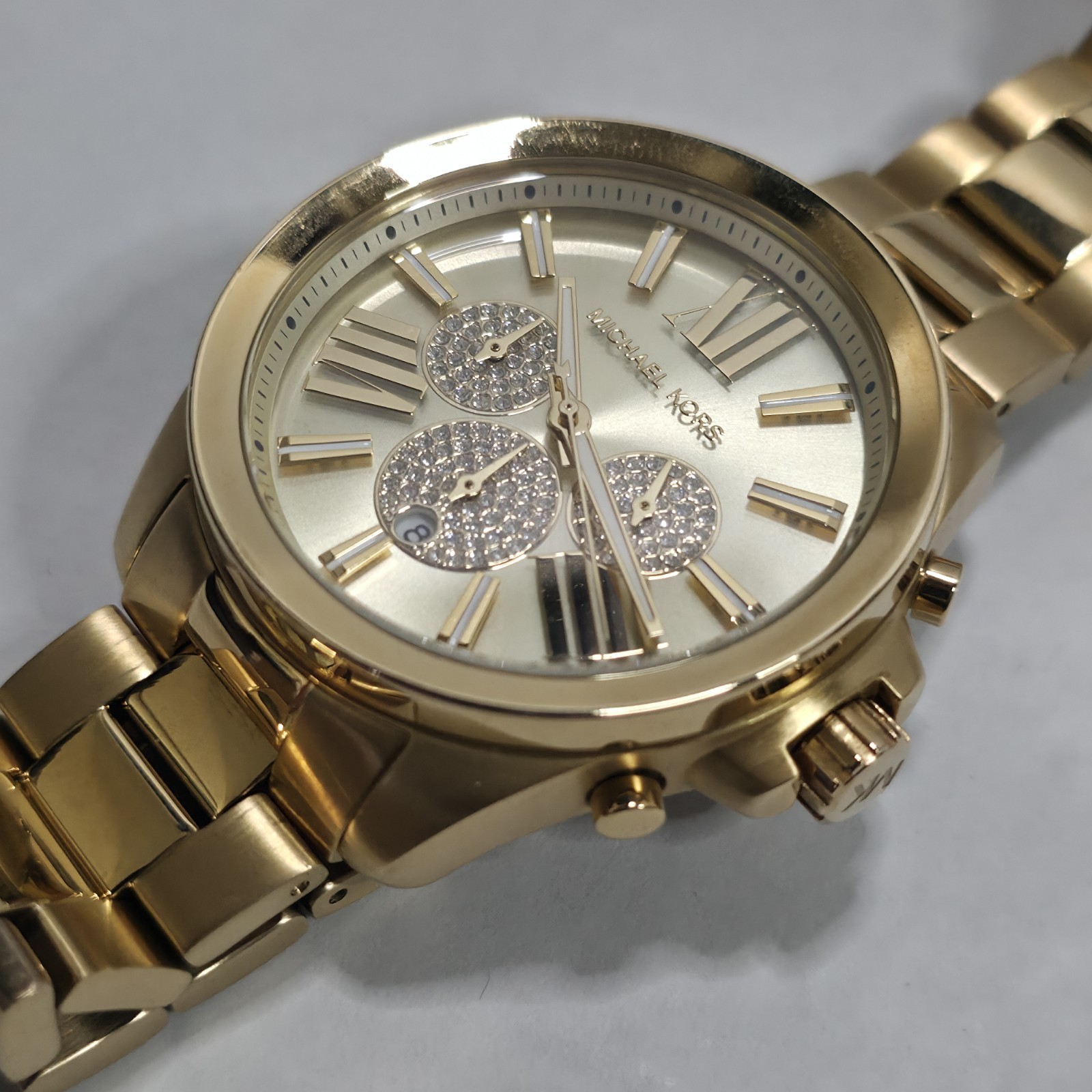 Michael Kors Wren Pavé Gold Tone Watch For Men Style# MK8928