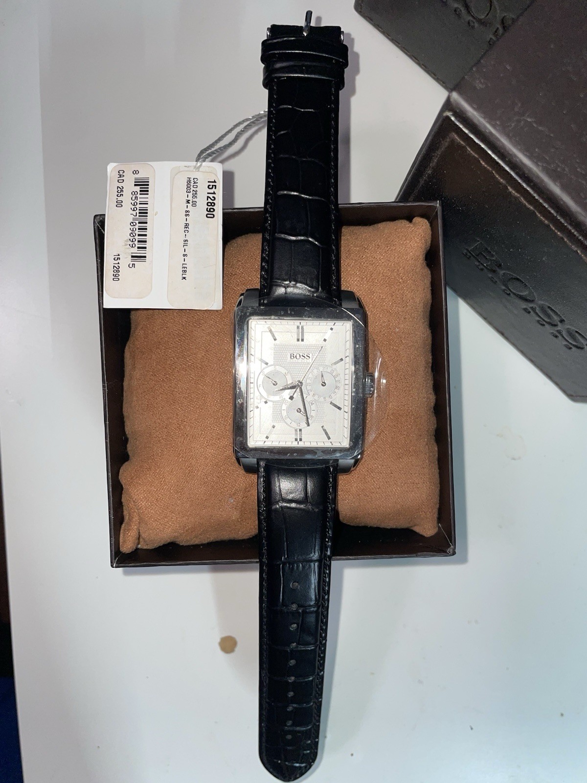 HUGO BOSS Watch 1512890 Ivory Dial/Black Leather Band