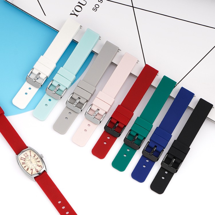 Perfect Replacement Strap For Your Watch Silicone Stainless Steel Metal Buckle