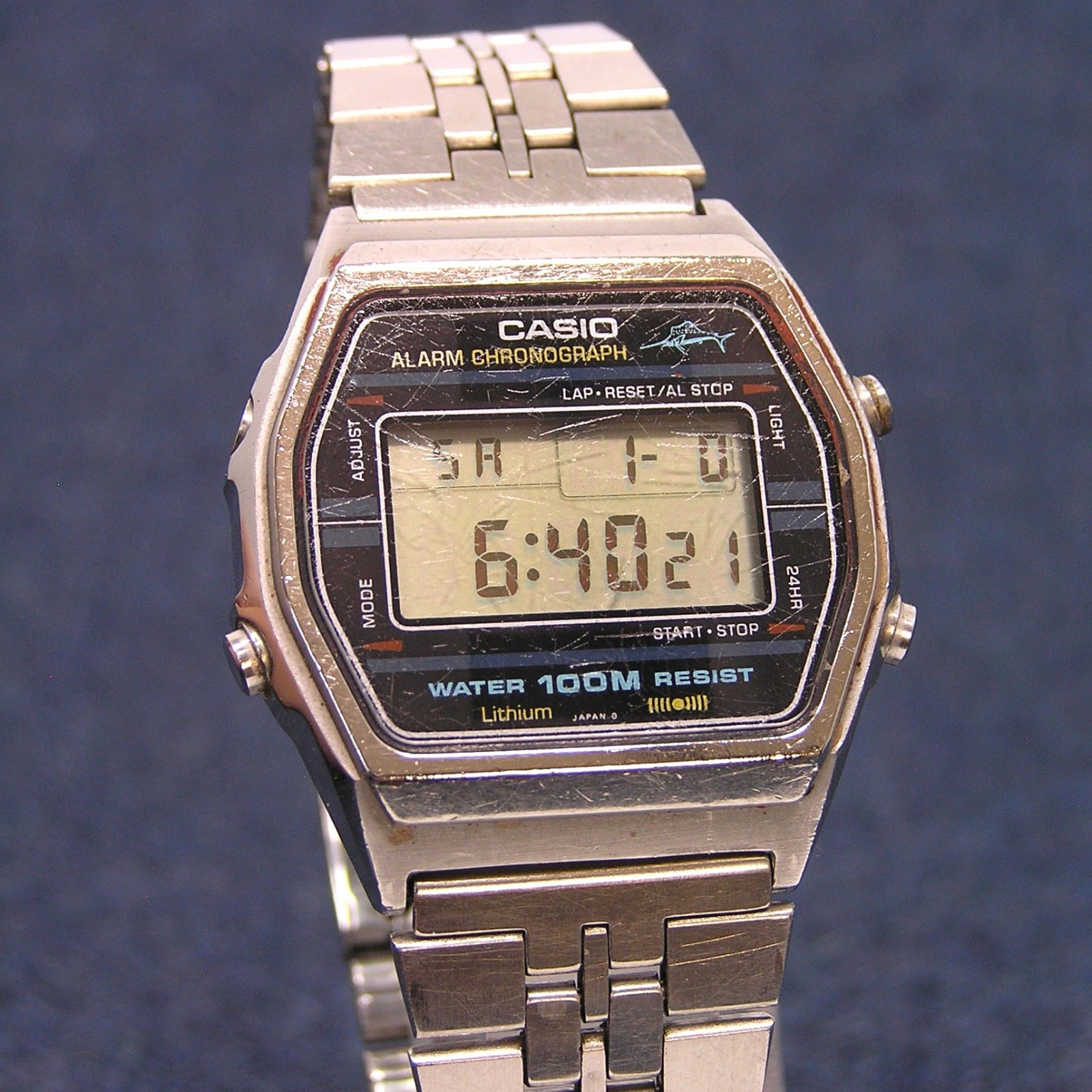 [Super Rare!] CASIO MARLIN W-750 Vintage Digital Watch 1983 Japan Model Silver
