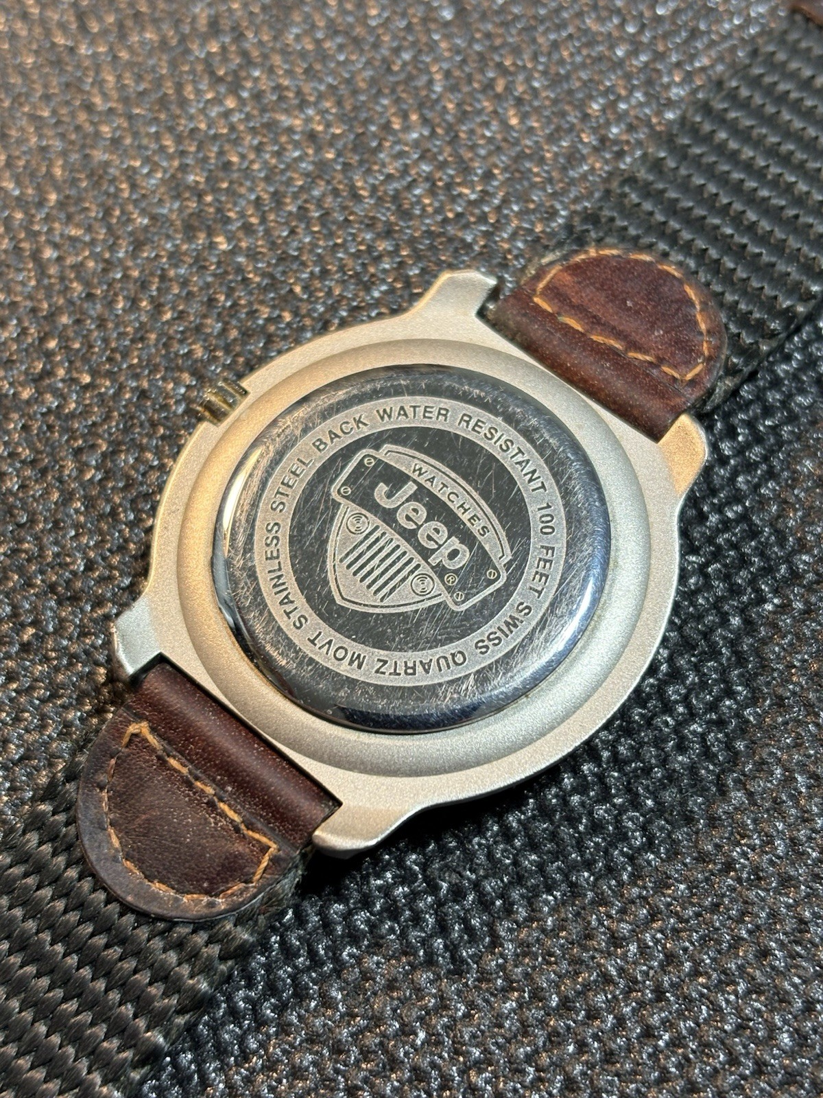 Jeep Watch Swiss ETA Movement 12HR/24HR 38mm Silver Tone,Date,New Battery