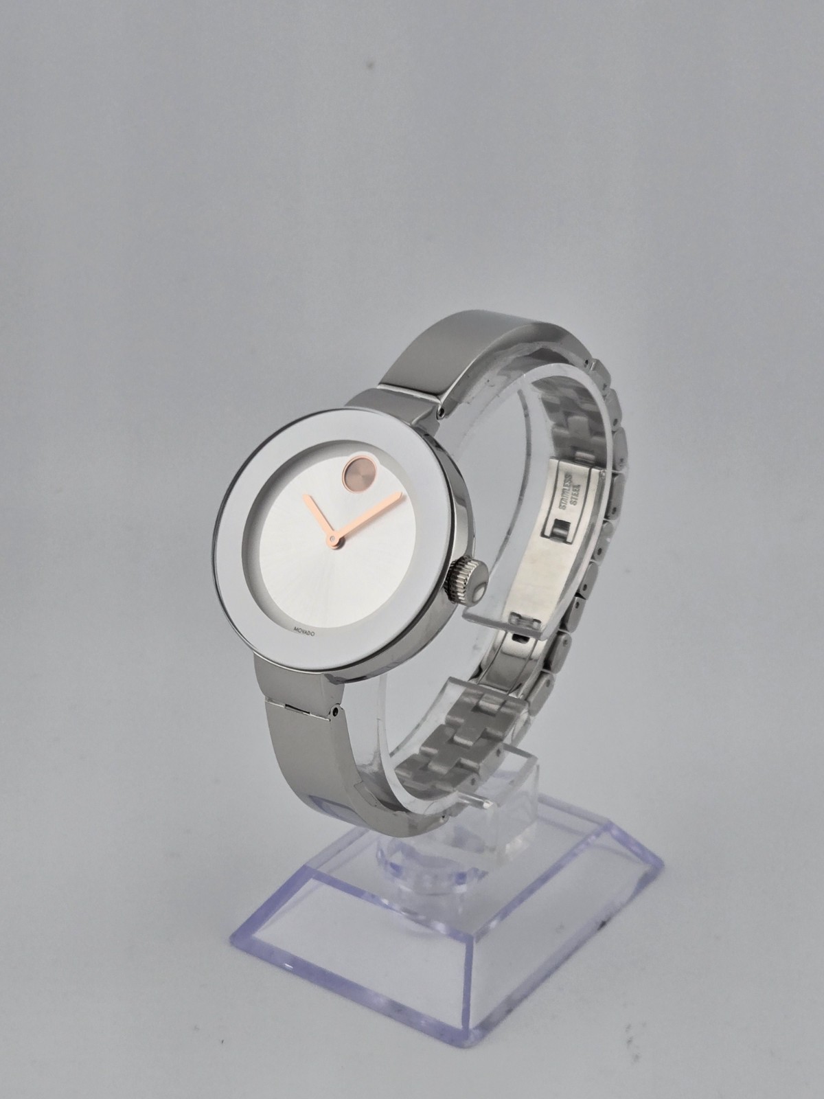 Movado Bold 3600194 Women’s Stainless Steel Silver Dial Watch NEW ⌚