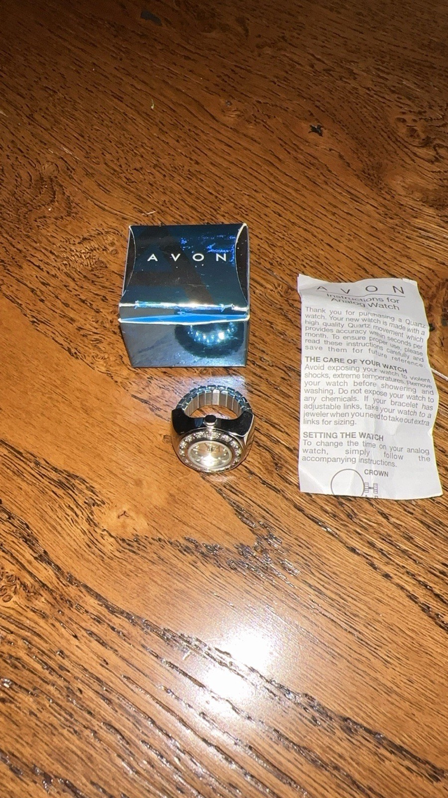 Vintage 2005 Avon Sparkling Ring Watch In Box Needs Battery F936721