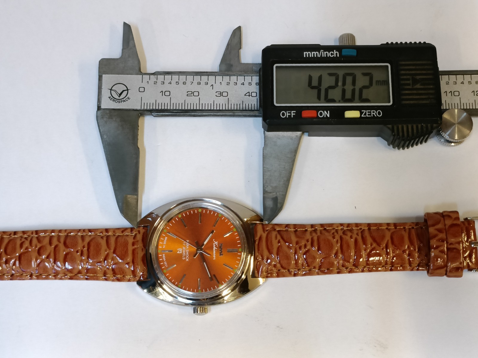 REFURBISHED HMT KOHINOOR 17J WINDING ORANGE DIAL 0231 INDIA MEN’S WORKING