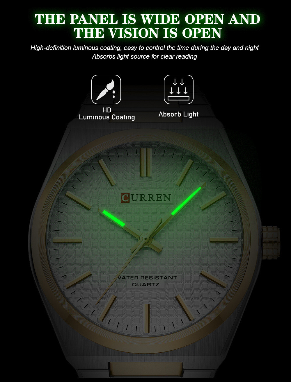 CURREN Men Quartz Watch Luxury Steel Wristwatch Luminous Sport Watch Males Watch