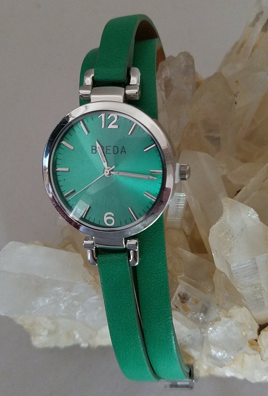 NOS Breda Multi Leather Band Watch With New Battery