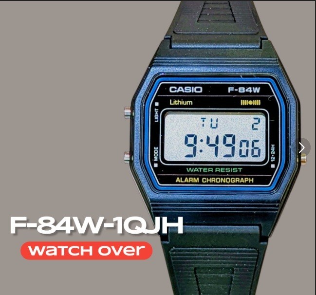 CASIO Watch Standard F-84W-1QJH Black Simple Designed Watch Digital　NEW