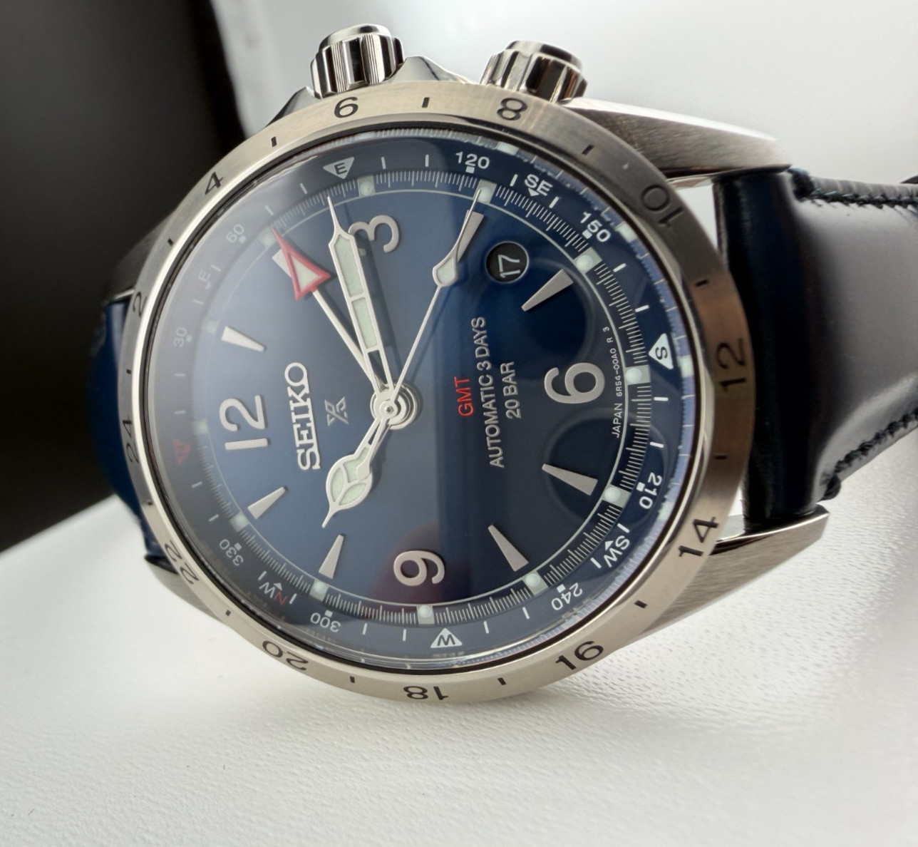Seiko Prospex Luxe SPB377J1 Alpinist GMT Automatic Watch Blue Dial