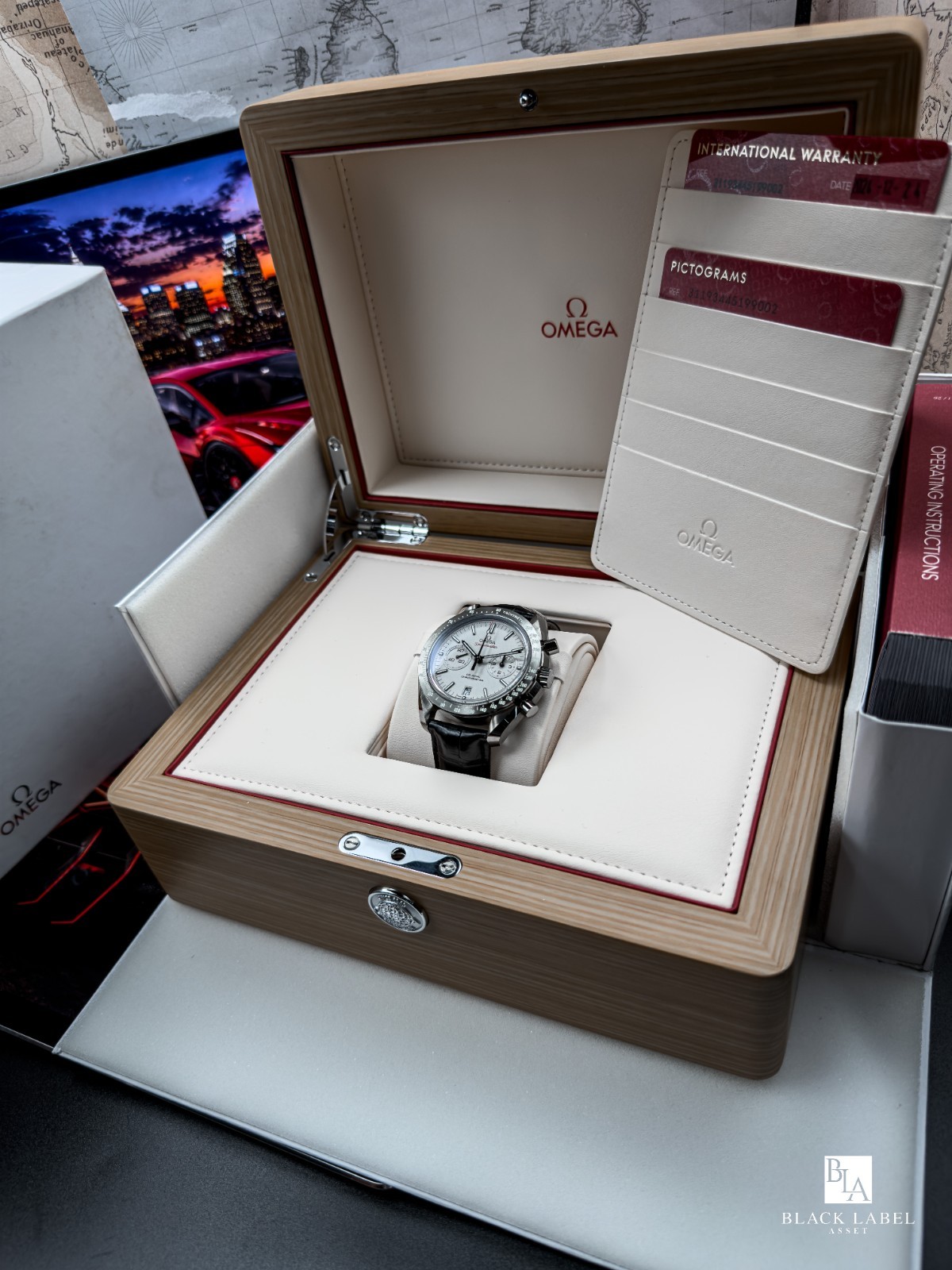 Omega Speedmaster Grey Side Moon 44.25mm Platinum Dial 2024 Full Set
