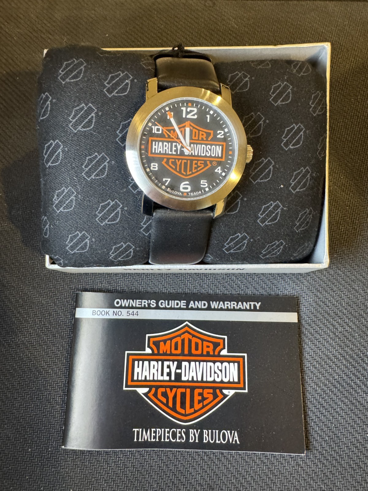 Harley-Davidson Mens Bulova 76A04 Dress Leather Quartz Analog 38mm Watch