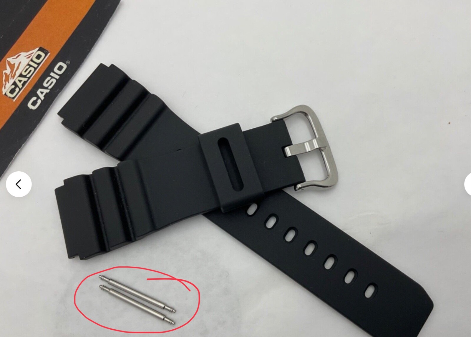 Genuine Casio Watch Band Diver MDV-106-1AV Rubber Strap and Spring Rods.