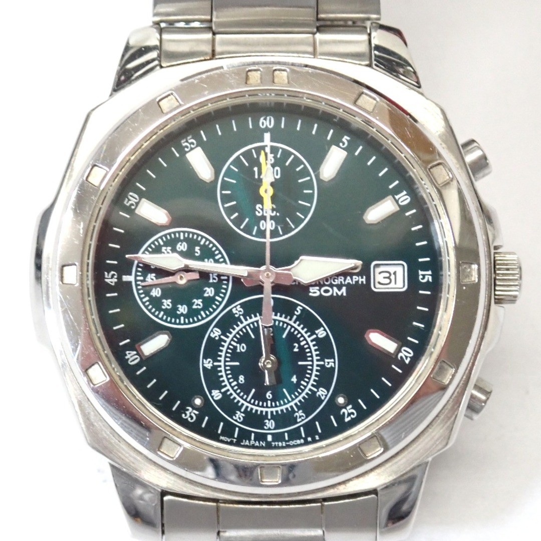 Seiko Wristwatch Quartz Chronograph SND411 SND411P1 Silver Green dial Ft1339741