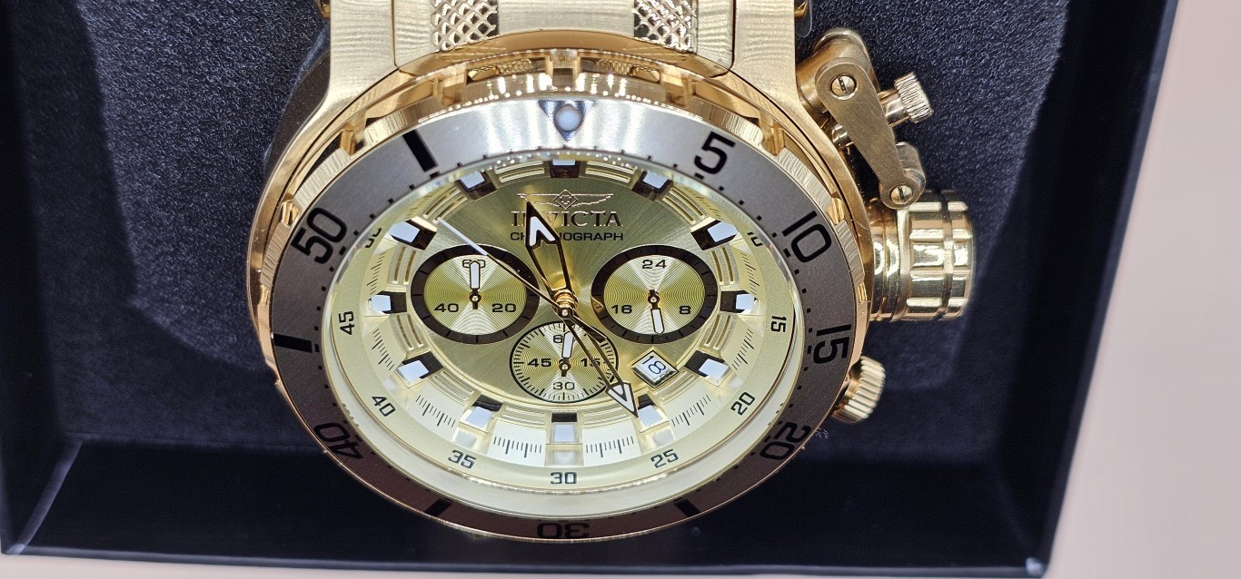 Invicta Coalition Forces Night Hawk Men’s 52mm Triple Gold Chrono Watch (49226)