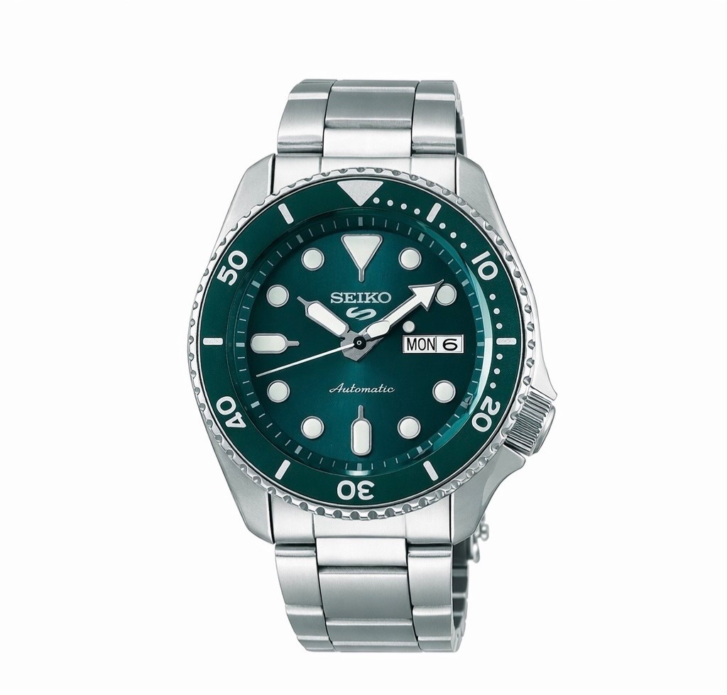 Seiko 5 Sports SRPD61K1 Automatic Men’s Watch Green Dial Steel 42.5mm 100M