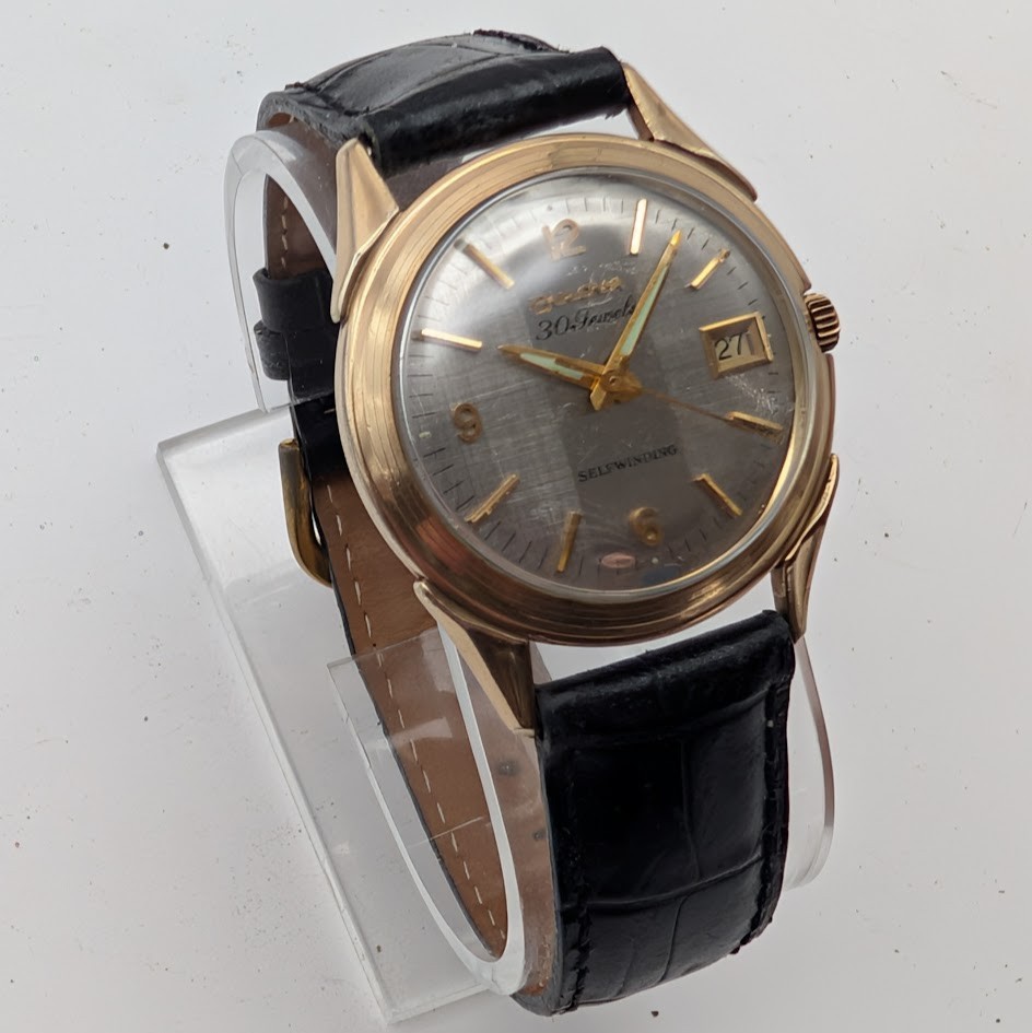 1957 Bulova 30 Jewel Automatic Date Watch 34mm 10K RGP Bezel