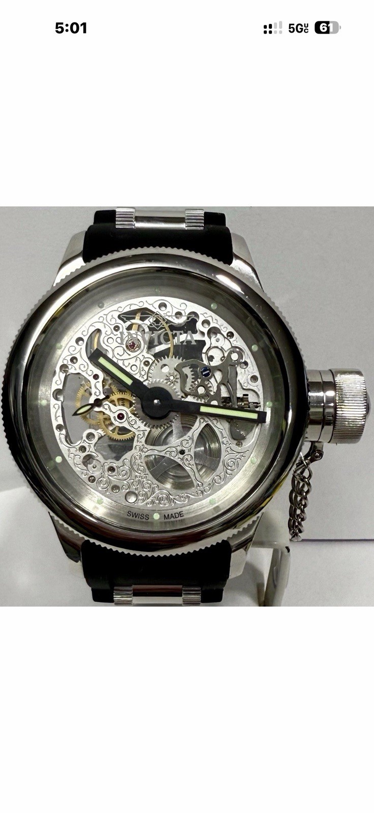 without box or papers 50mm Swiss ETA 6497 Skeleton Mechanical RUSSIAN DI G2U