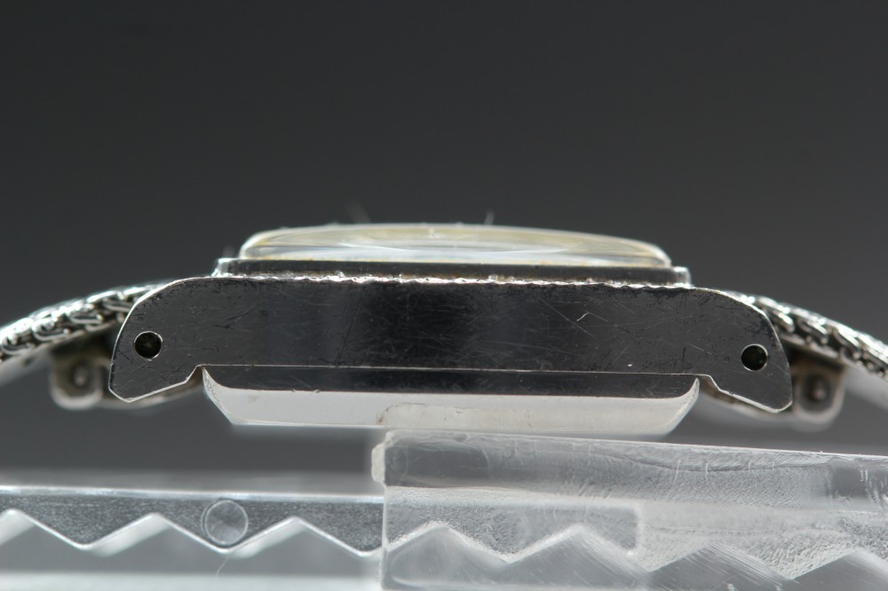 SEIKO 11-3180 Silver Dial Rectangular 17J Manual Winding 15mm Ladies Watch 1972