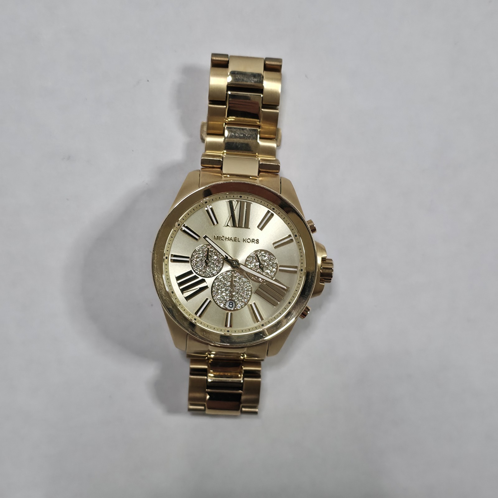 Michael Kors Wren Pavé Gold Tone Watch For Men Style# MK8928