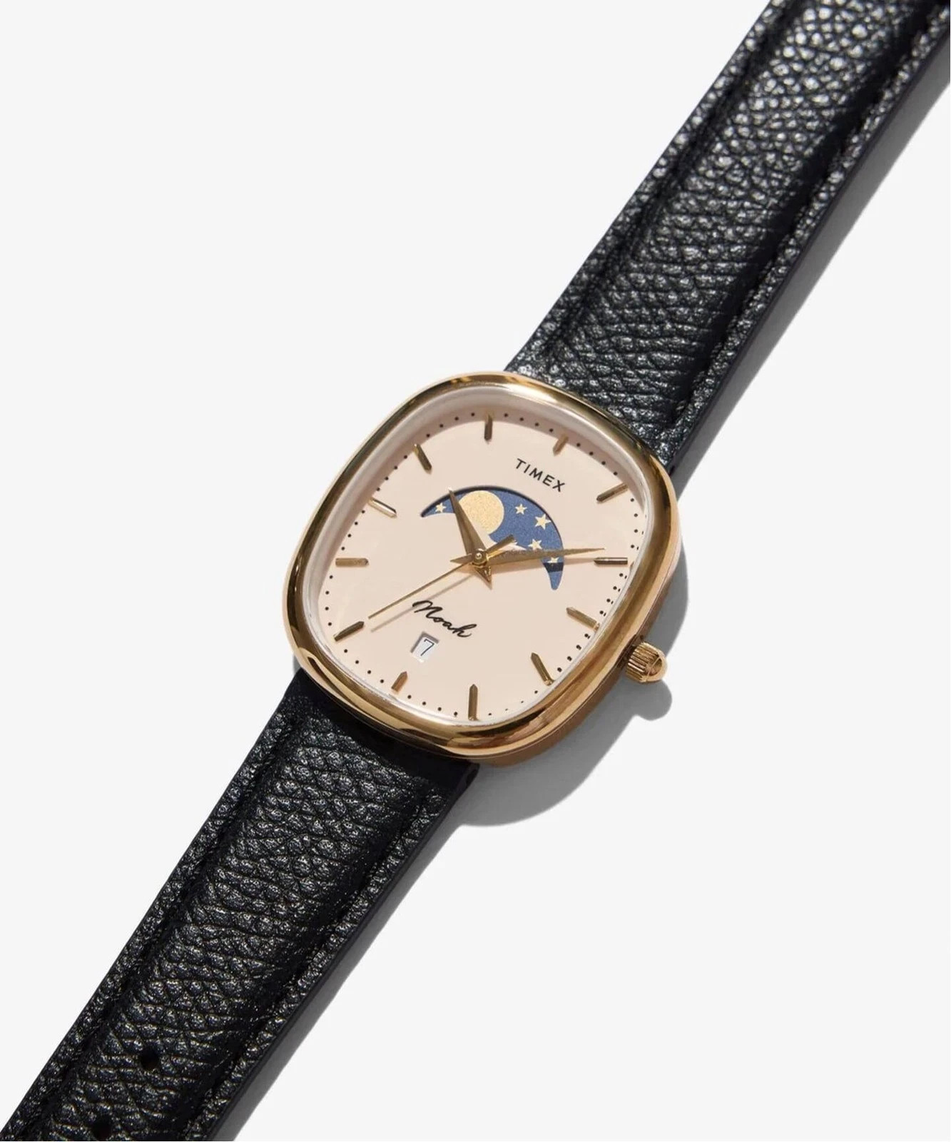 Noah Timex Moon Phase Watch Black and Gold Brand New Never Worn