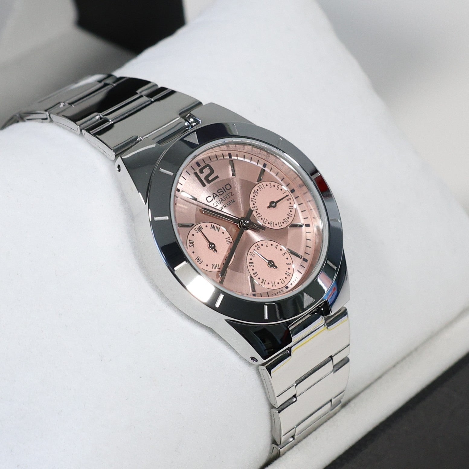 Casio Women’s Pink Dial Stainless Steel Watch LTP-2069D-4AVEG