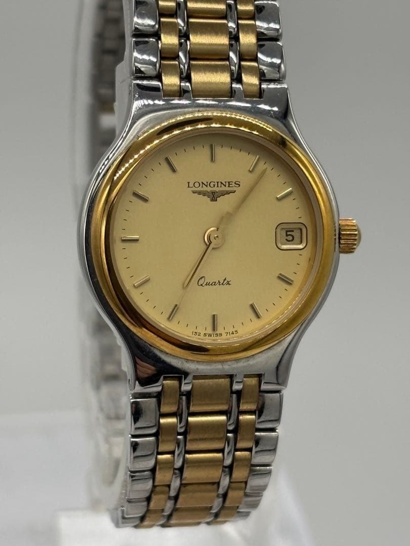 Longines Flagship Quartz 152 7145 Date Gold Dial Womens 23mm 15cm