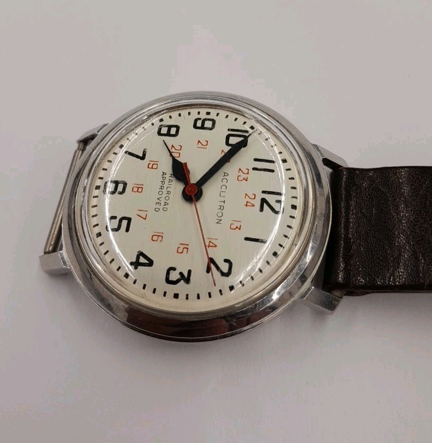 1960s 70s Accutron BULOVA RAILROAD APPROVED WATCH 214 Working New Battery