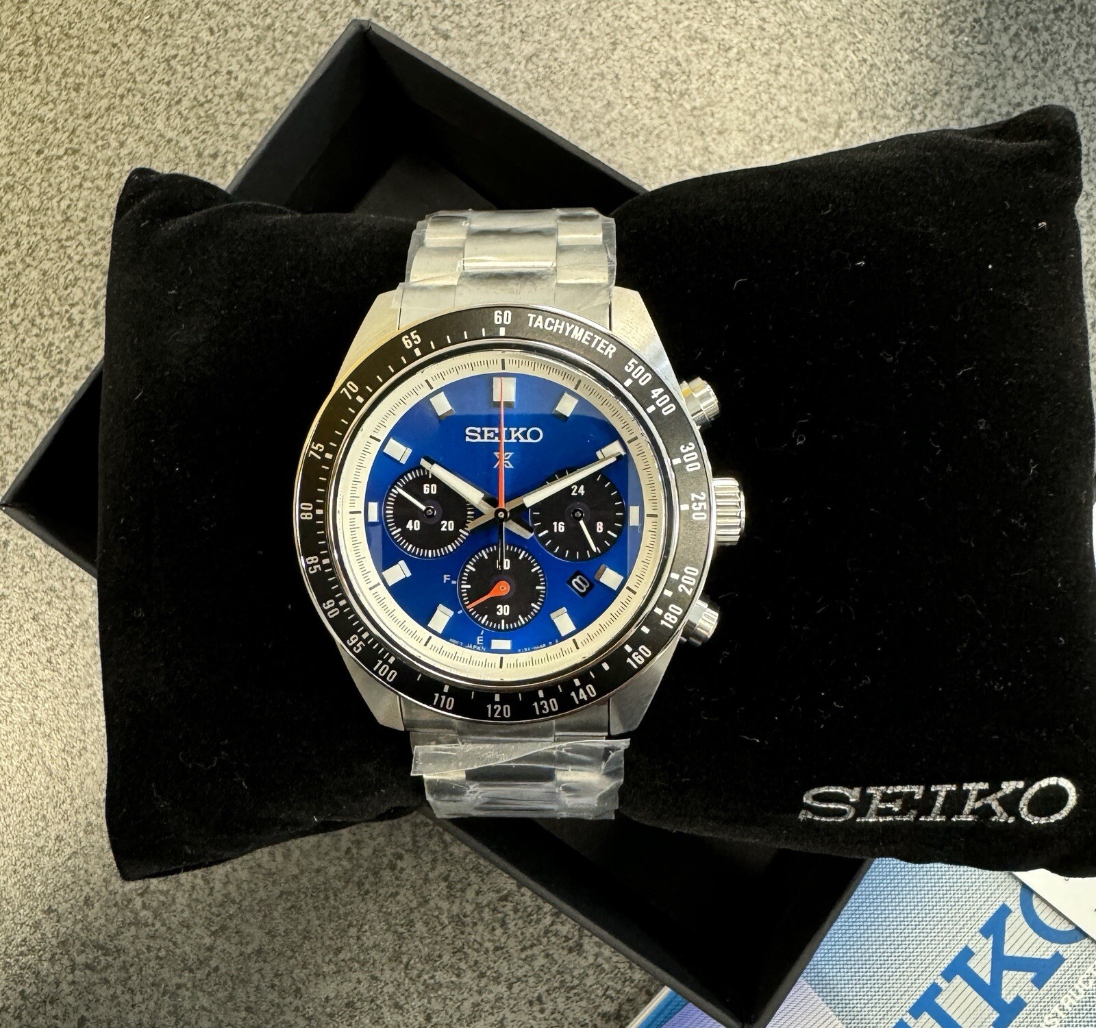 Seiko Prospex Speedtimer Solar Steel Bracelet Blue Dial Watch – SSC931 NWT