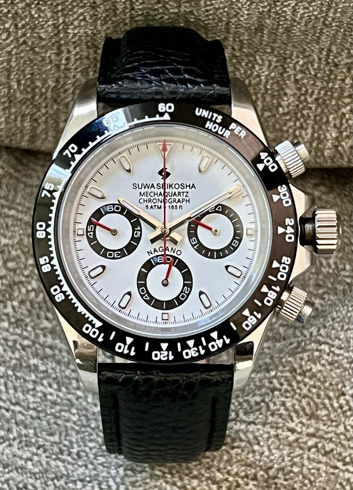 Custom Made, one-of-one Chronograph w/Seiko VK63 movement 40mm, Leather strap