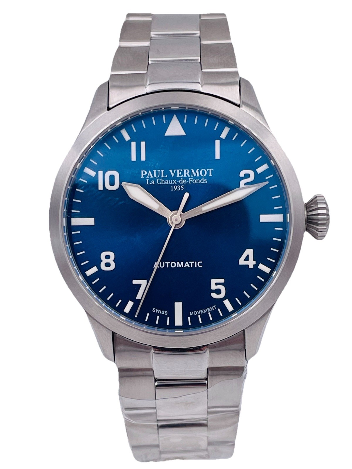 Paul Vermot Automatic Swiss Sapphire Pv781ACBL/700 Watch Hot New