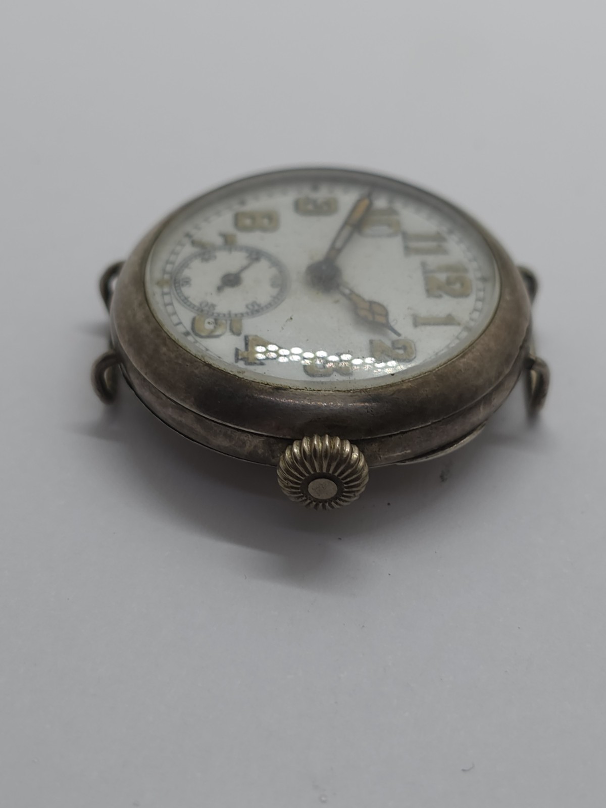 Vintage Swiss Military Solid Silver Trench Officer Watch Cal. AS 13″ British Lon