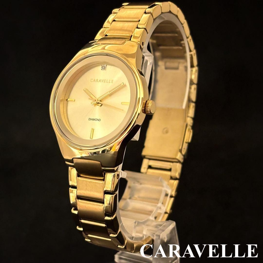 With Diamond CARAVELLE Ladies Watch Gold Color Stylish For Women Gift Quartz Mad