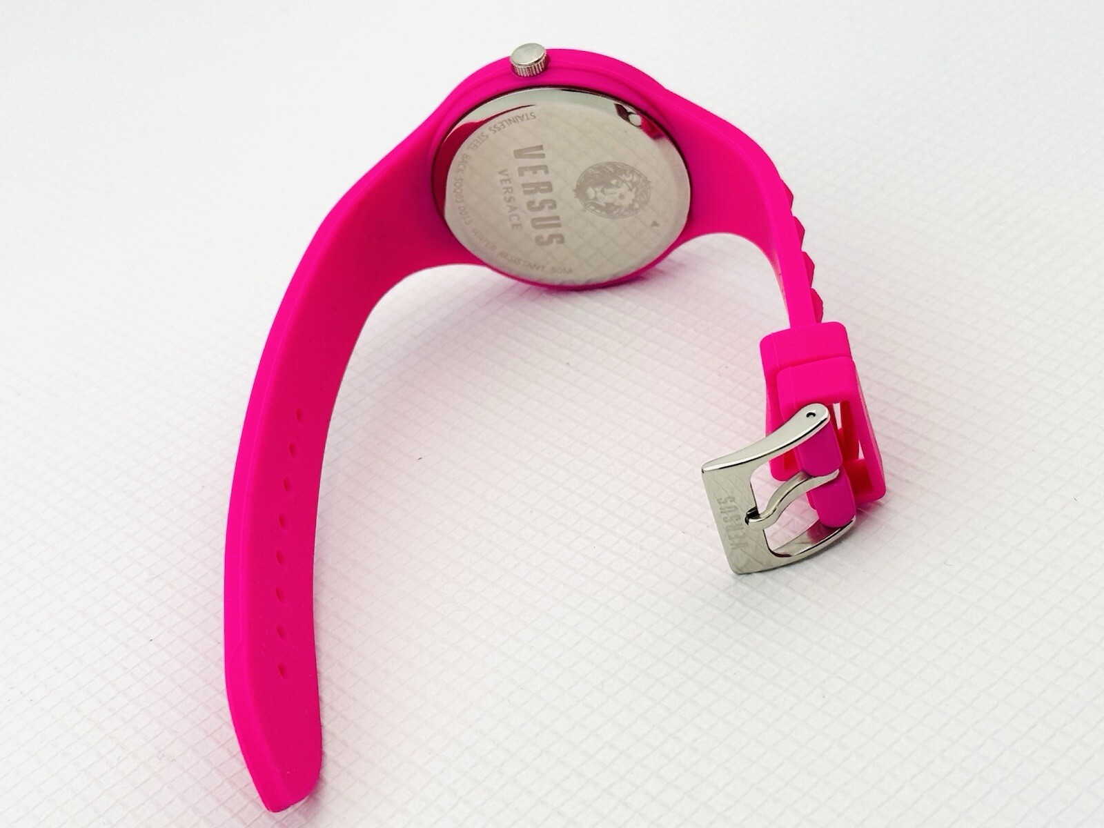 Versus by Versace SOQ030015 Pink Dial and Pink Rubber Silicone Strap Watch, SOQ
