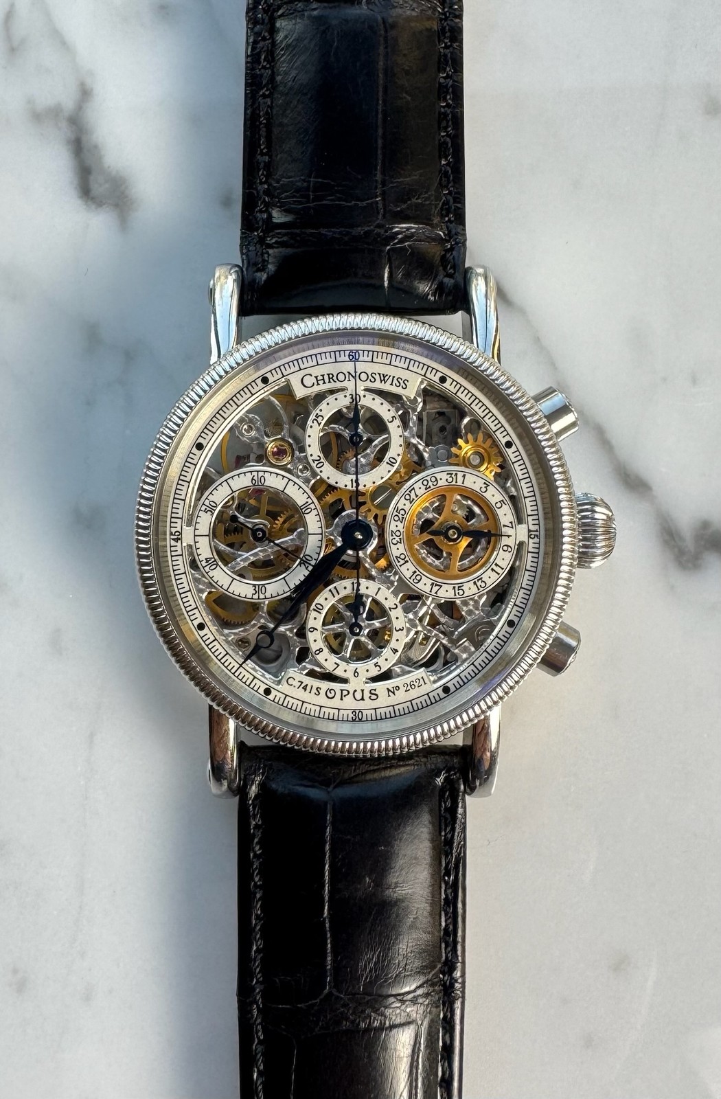 Chronoswiss Opus CH 7523 S Skeleton 38mm 1999 (Papers/Unpolished)