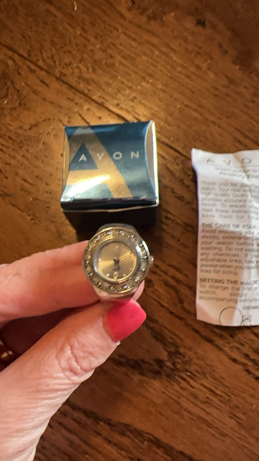 Vintage 2005 Avon Sparkling Ring Watch In Box Needs Battery F936721