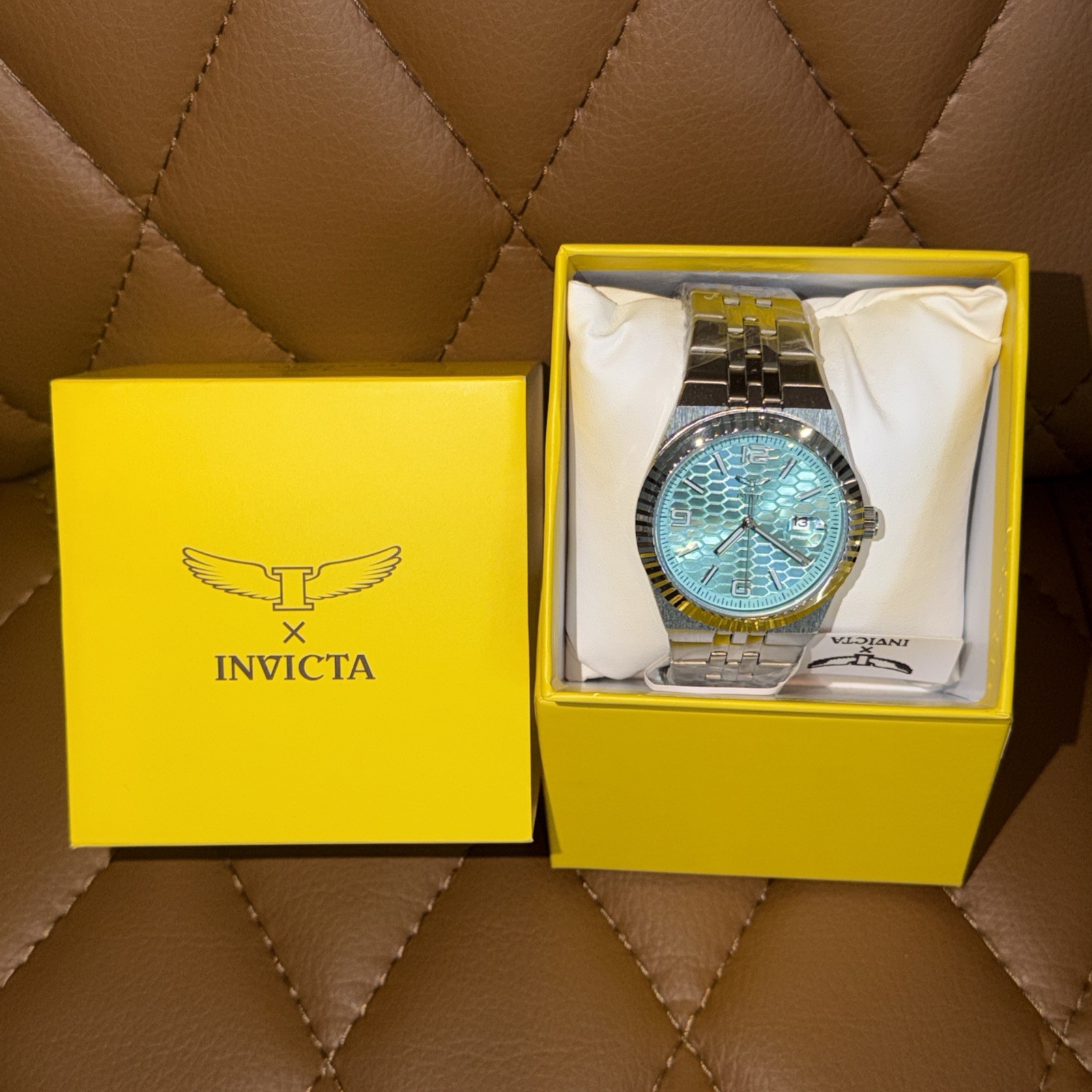 Invicta Specialty 1 40mm Men’s Watch Steel Teal Flame Fusion Crystal 69859