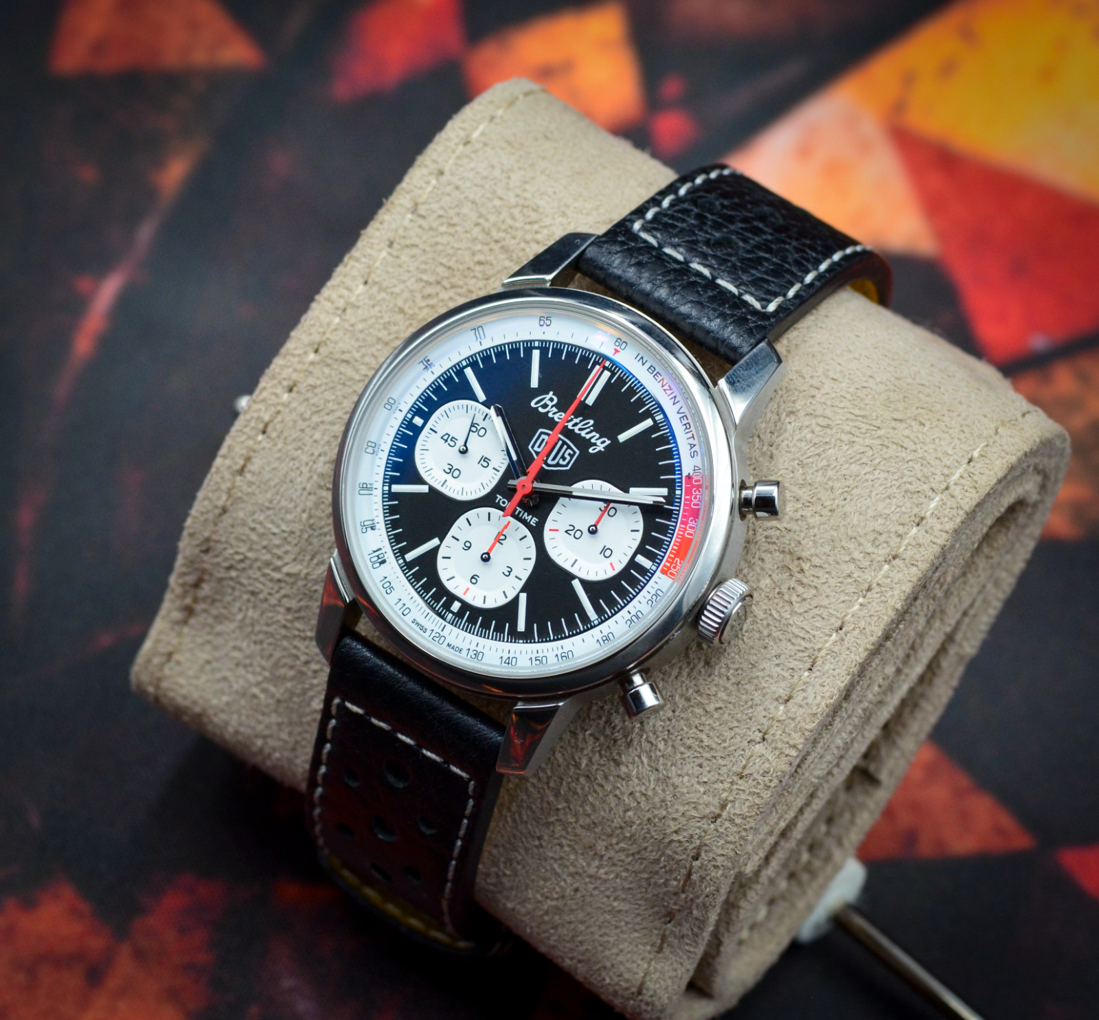 Breitling Top Time B01 Deus Steel Auto 41mm Black Dial Watch AB01765A1B1X1