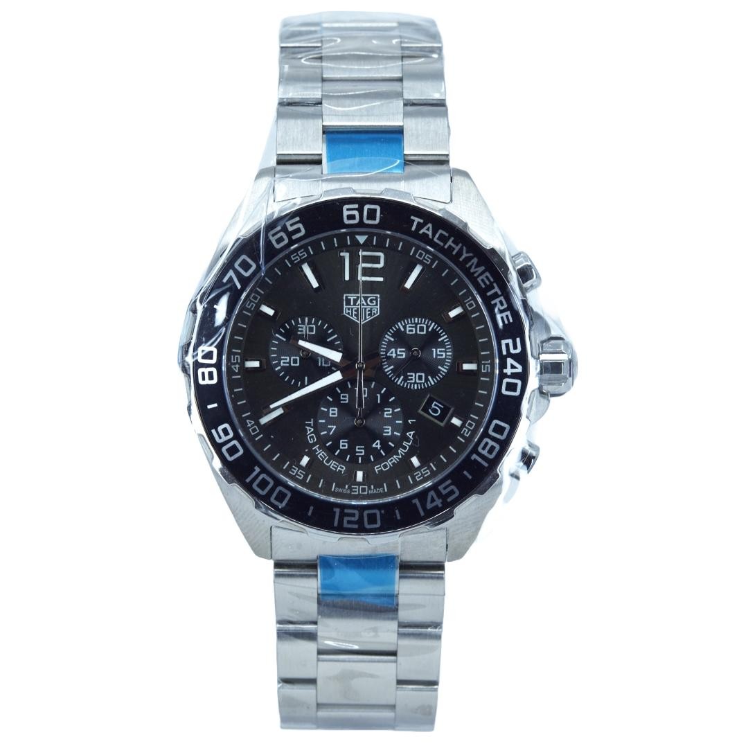 Tag Heuer Formula 1 Chronograph SS Gray Stainless Steel Men’s Watch Used
