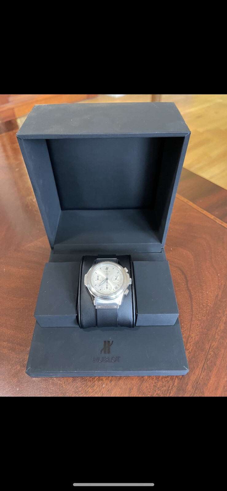 Hublot MDM Chronograph Steel Men’s Silver Dial with Box & Catalog Chrono Works